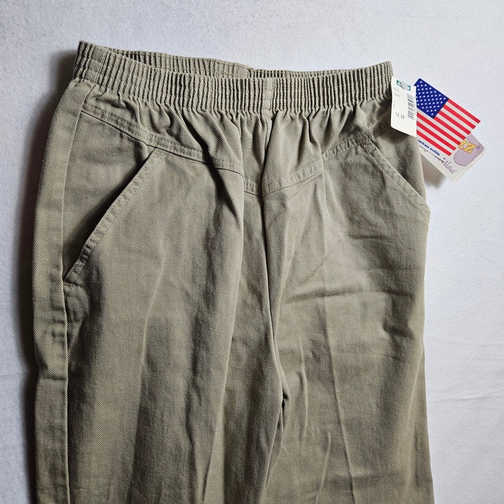 Vintage 90s Pizzazz High Waisted Khaki Pants Tapered Leg Cotton Mom Trousers 16P